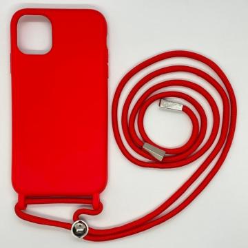 Coque Silicone Liquide pour iPhone 11 Pro Max 6.5" avec Cordon